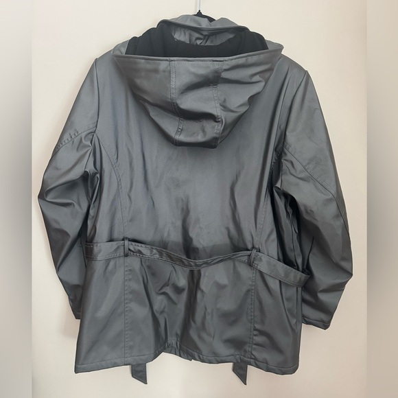 Outbrook Women’s Grey Hooded Fleece LinedJacket Coat Size 1X 16W 18W VTG Y2K - Picture 2 of 8